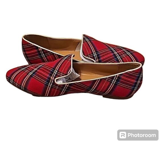 J. Crew Factory Vibrant Plaid Flats - Picture 5 of 6